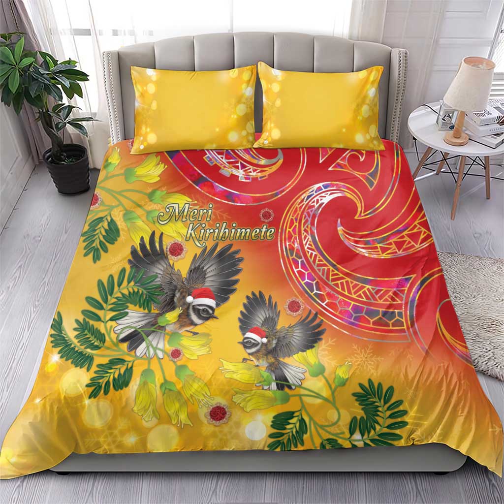 New Zealand Piwakawaka Christmas Bedding Set With Maori Pattern LT05 - Polynesian Pride