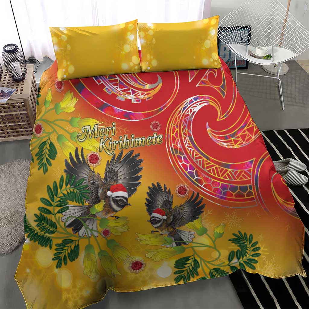 New Zealand Piwakawaka Christmas Bedding Set With Maori Pattern LT05 - Polynesian Pride