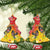 New Zealand Piwakawaka Christmas Ceramic Ornament With Maori Pattern