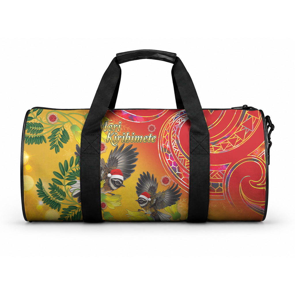 New Zealand Piwakawaka Christmas Duffle Bag With Maori Pattern LT05 One size Yellow - Polynesian Pride