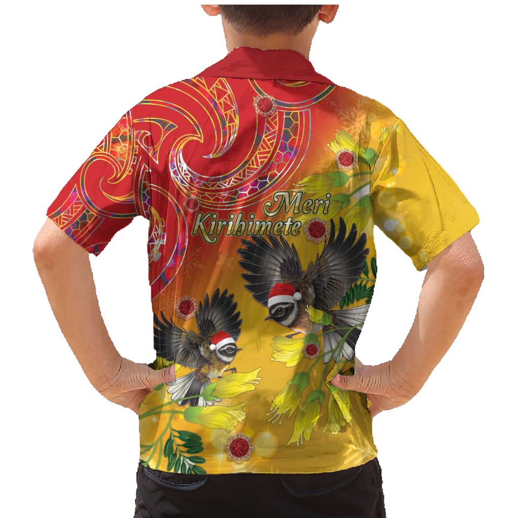 New Zealand Piwakawaka Christmas Family Matching Mermaid Dress and Hawaiian Shirt With Maori Pattern LT05 - Polynesian Pride