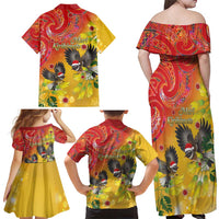 New Zealand Piwakawaka Christmas Family Matching Off Shoulder Maxi Dress and Hawaiian Shirt With Maori Pattern LT05 - Polynesian Pride