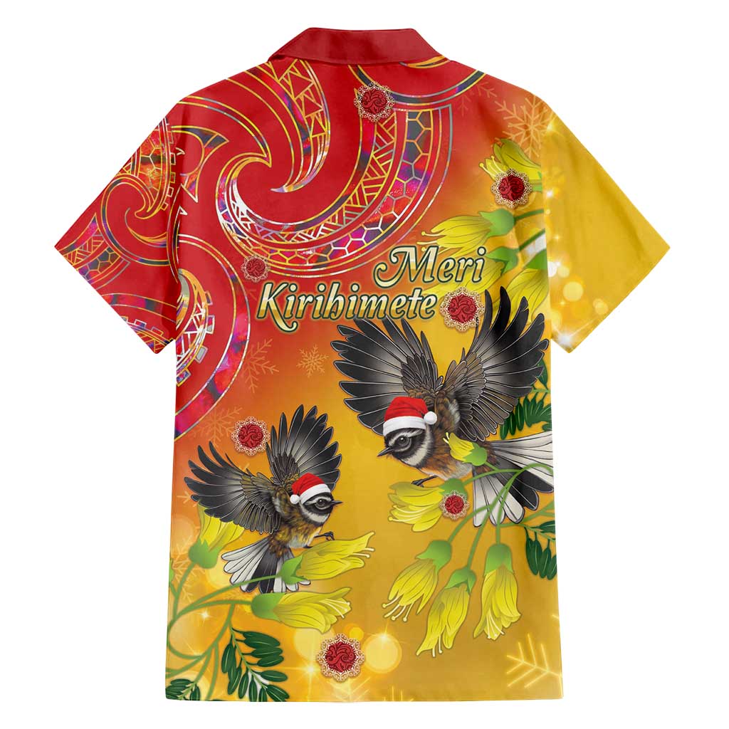 New Zealand Piwakawaka Christmas Family Matching Off Shoulder Maxi Dress and Hawaiian Shirt With Maori Pattern LT05 - Polynesian Pride