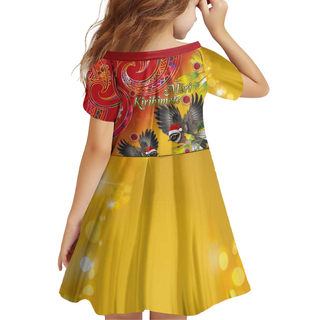 New Zealand Piwakawaka Christmas Family Matching Off Shoulder Short Dress and Hawaiian Shirt With Maori Pattern LT05 - Polynesian Pride