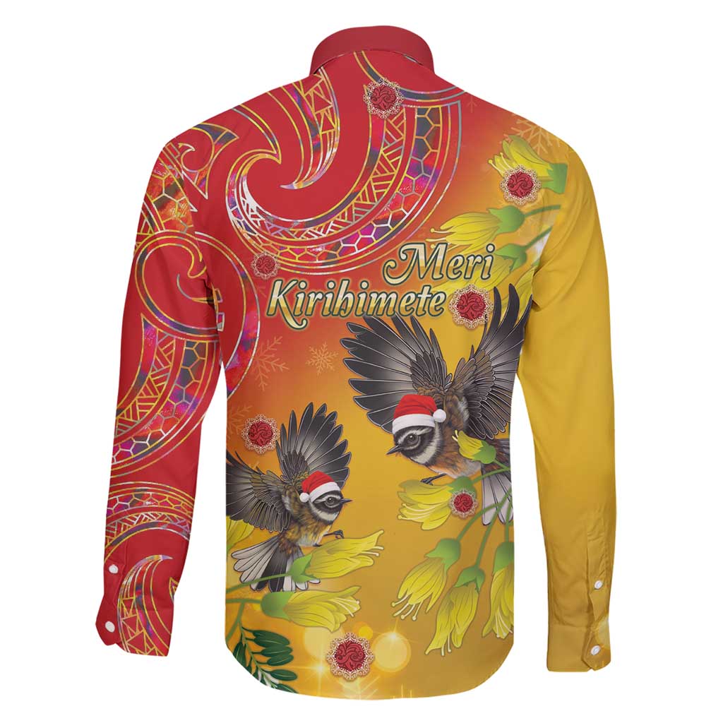 New Zealand Piwakawaka Christmas Family Matching Short Sleeve Bodycon Dress and Hawaiian Shirt With Maori Pattern LT05 - Polynesian Pride