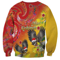 New Zealand Piwakawaka Christmas Sweatshirt With Maori Pattern LT05 - Polynesian Pride