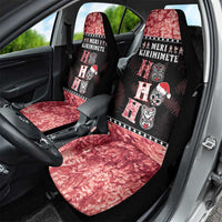 New Zealand Tiki Christmas Car Seat Cover Ho Ho Ho Paua Shell Glitter Red LT05 - Polynesian Pride