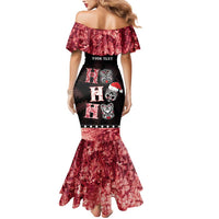 Personalised New Zealand Tiki Christmas Mermaid Dress Ho Ho Ho Paua Shell Glitter Red LT05 - Polynesian Pride