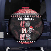 New Zealand Tiki Christmas Spare Tire Cover Ho Ho Ho Paua Shell Glitter Red LT05 - Polynesian Pride