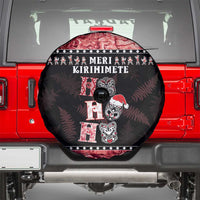 New Zealand Tiki Christmas Spare Tire Cover Ho Ho Ho Paua Shell Glitter Red LT05 - Polynesian Pride