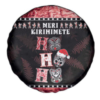 New Zealand Tiki Christmas Spare Tire Cover Ho Ho Ho Paua Shell Glitter Red LT05 - Polynesian Pride
