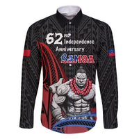 Samoa Independence Day Family Matching Long Sleeve Bodycon Dress and Hawaiian Shirt Samoan Warriors Ula Fala LT05 Dad's Shirt - Long Sleeve Black - Polynesian Pride