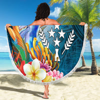 Kosrae Constitution Day Beach Blanket Humpback Whale Tropical Flowers LT05 - Polynesian Pride