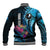 Personalised FSM Yap State Day Baseball Jacket Tropical Flowers Tribal Pattern LT05 - Polynesian Pride