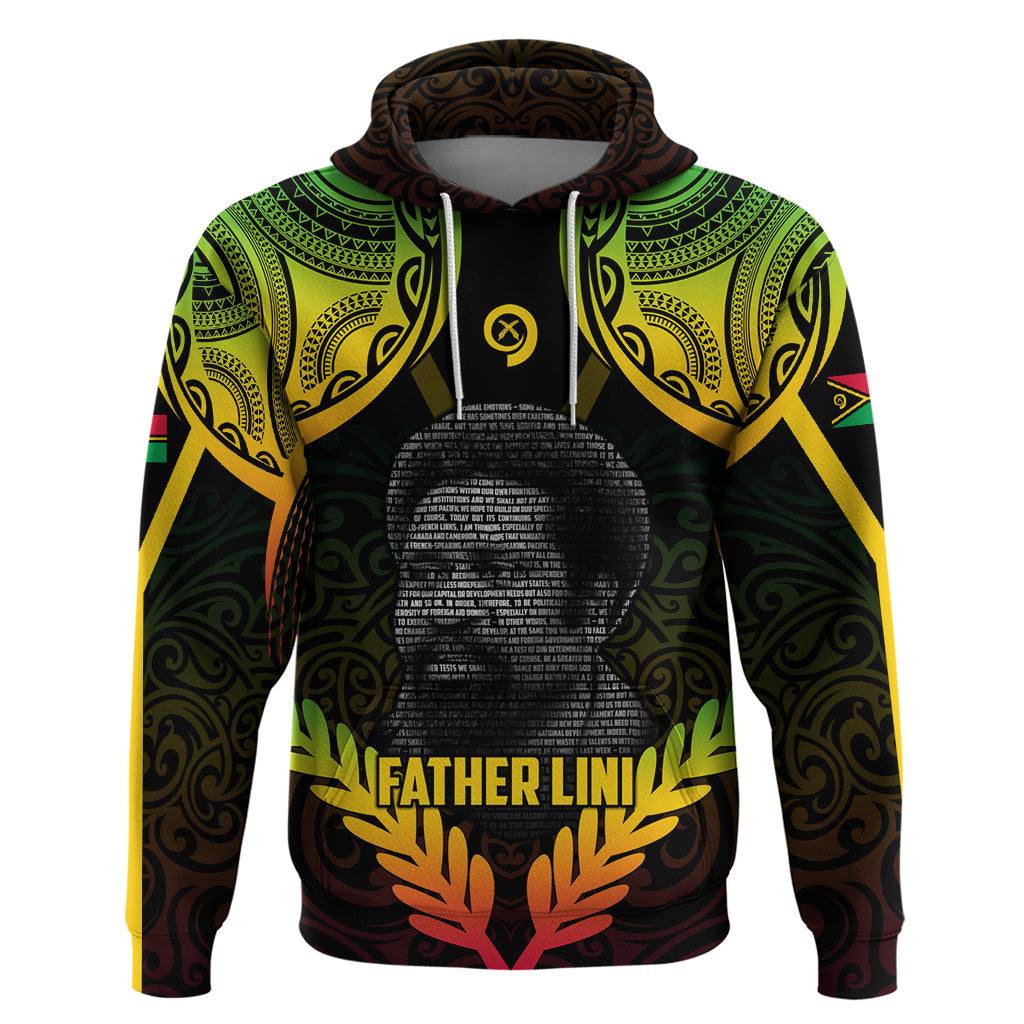 Personalised Vanuatu Father Lini Day Zip Hoodie Polynesian Tribal Pattern LT05 Pullover Hoodie Black - Polynesian Pride