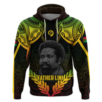 Personalised Vanuatu Father Lini Day Zip Hoodie Polynesian Tribal Pattern LT05 Pullover Hoodie Black - Polynesian Pride