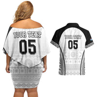 Custom Fiji Tapa Football Couples Matching Off Shoulder Short Dress and Hawaiian Shirt Sporty Style LT05 - Polynesian Pride