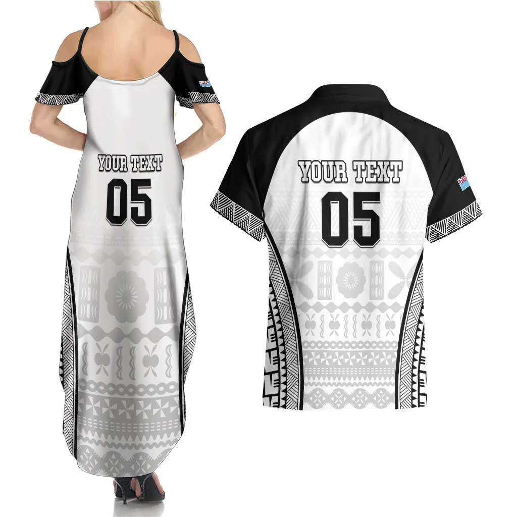 Custom Fiji Tapa Football Couples Matching Summer Maxi Dress and Hawaiian Shirt Sporty Style LT05 - Polynesian Pride