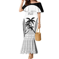 Custom Fiji Tapa Football Family Matching Mermaid Dress and Hawaiian Shirt Sporty Style LT05 Mom's Dress White - Polynesian Pride