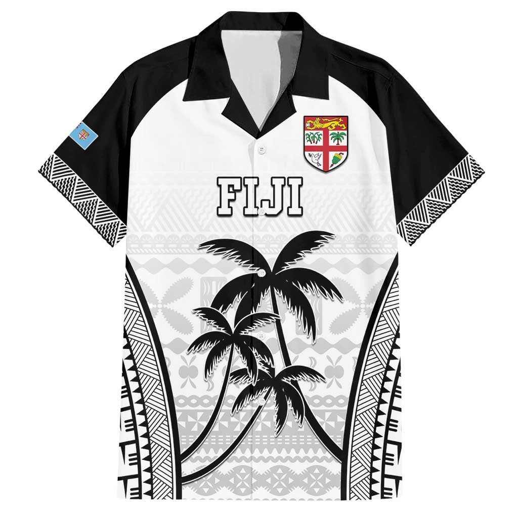 Custom Fiji Tapa Football Family Matching Short Sleeve Bodycon Dress and Hawaiian Shirt Sporty Style LT05 Dad's Shirt - Short Sleeve White - Polynesian Pride