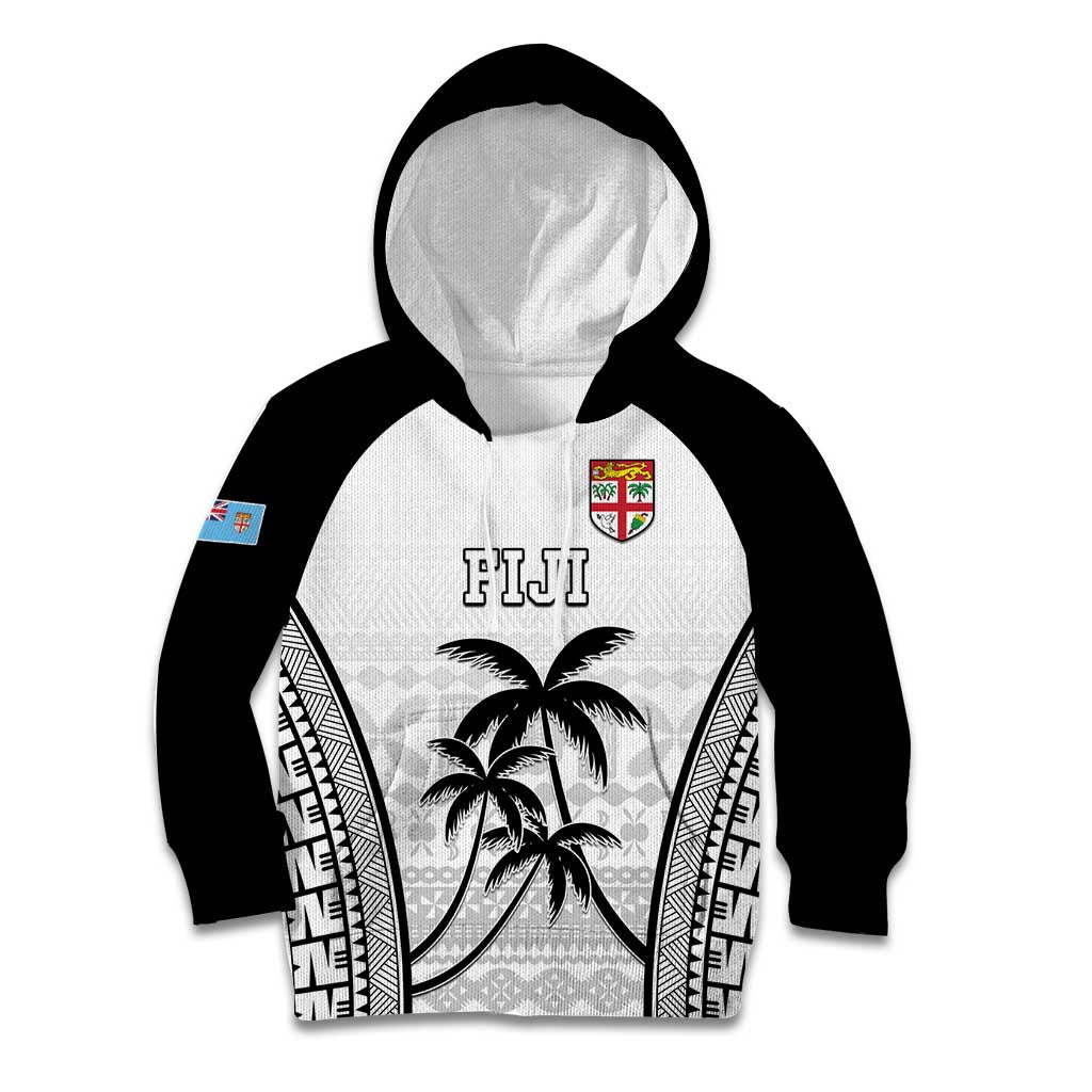 Custom Fiji Tapa Football Kid Hoodie Sporty Style LT05 Hoodie White - Polynesian Pride