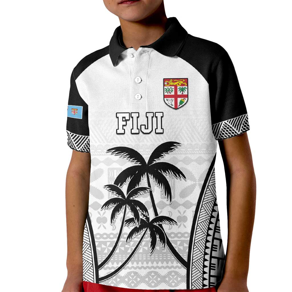Custom Fiji Tapa Football Kid Polo Shirt Sporty Style LT05 Kid White - Polynesian Pride