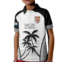 Custom Fiji Tapa Football Kid Polo Shirt Sporty Style LT05 Kid White - Polynesian Pride