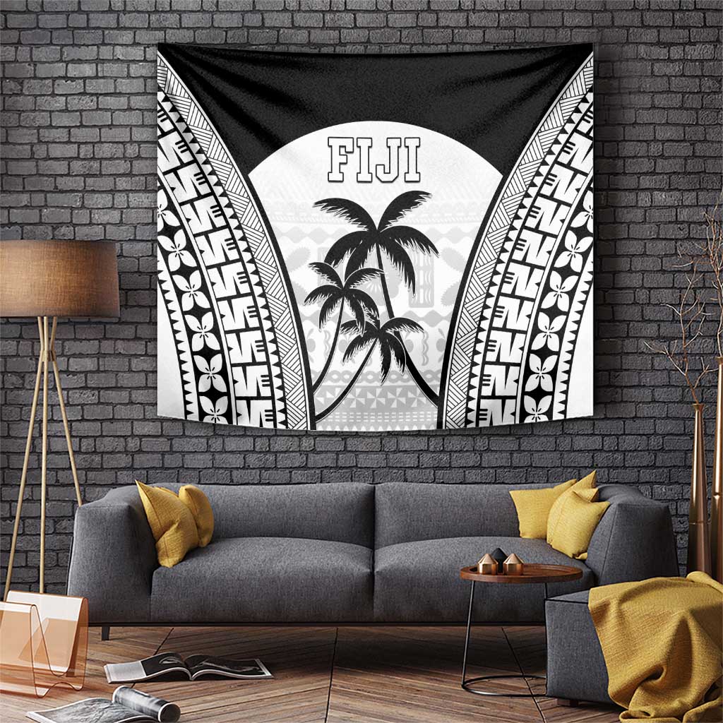 Fiji Tapa Football Tapestry Sporty Style LT05 White - Polynesian Pride