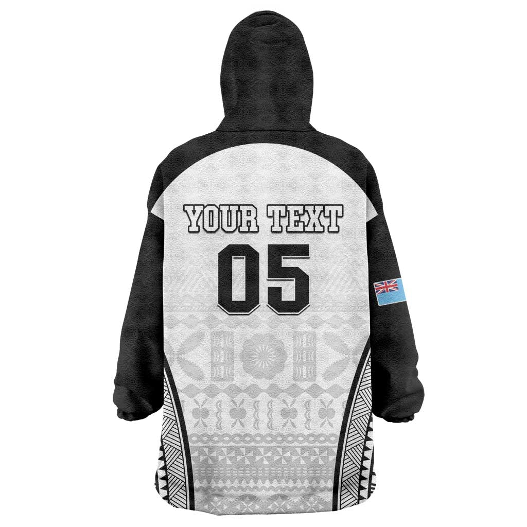 Custom Fiji Tapa Football Wearable Blanket Hoodie Sporty Style LT05 - Polynesian Pride