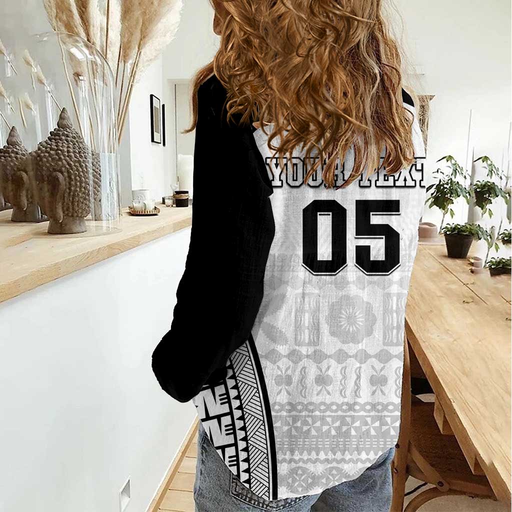 Custom Fiji Tapa Football Women Casual Shirt Sporty Style LT05 - Polynesian Pride
