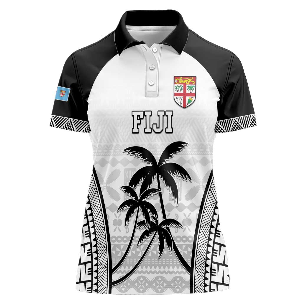 Custom Fiji Tapa Football Women Polo Shirt Sporty Style LT05 Female White - Polynesian Pride