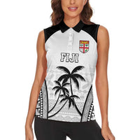 Custom Fiji Tapa Football Women Sleeveless Polo Shirt Sporty Style LT05 - Polynesian Pride