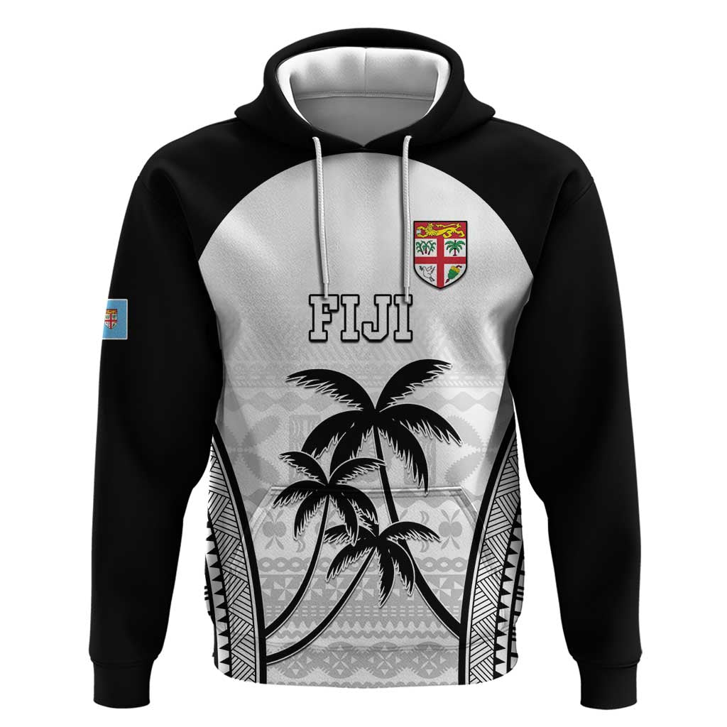 Custom Fiji Tapa Football Zip Hoodie Sporty Style LT05 Pullover Hoodie White - Polynesian Pride