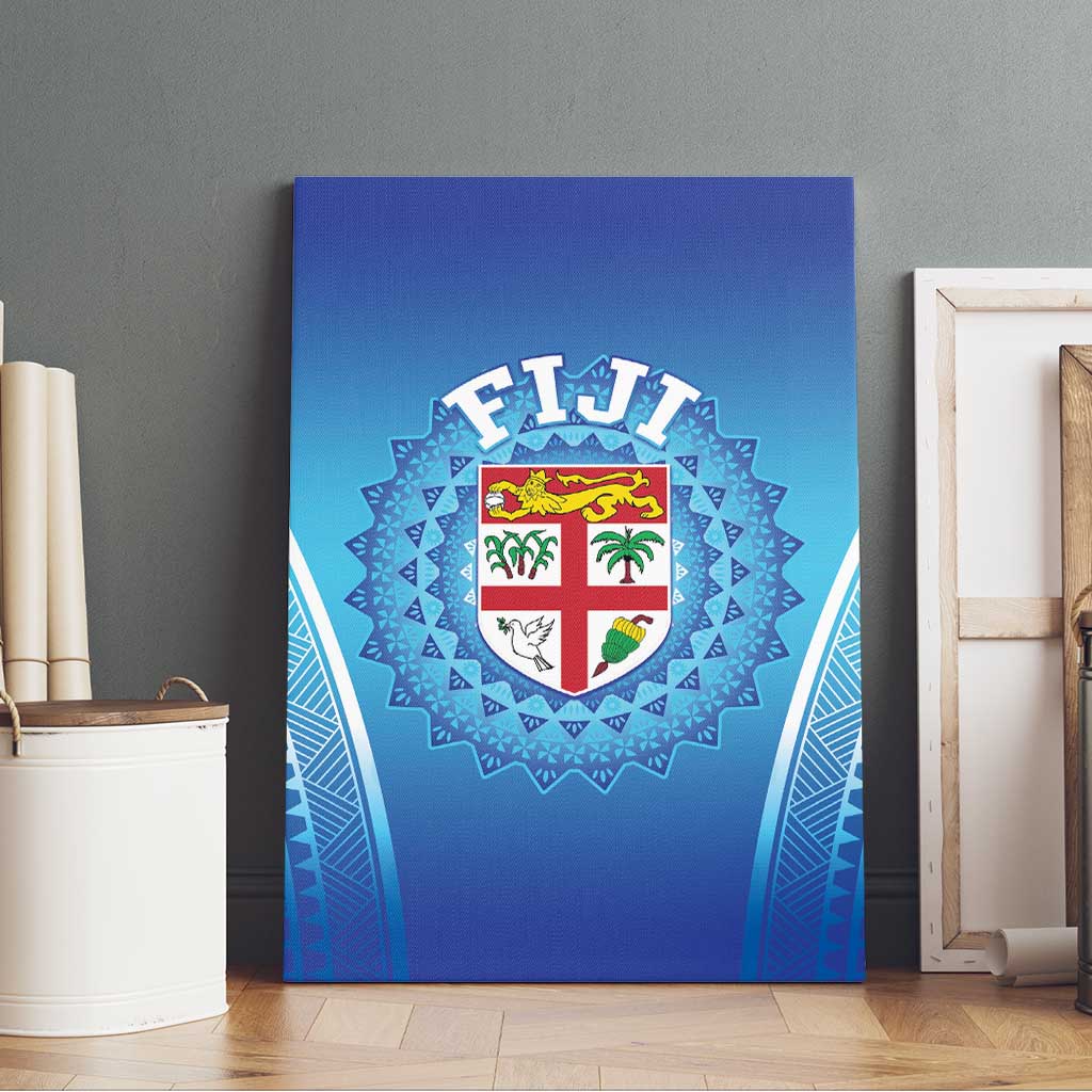 Fiji Football Canvas Wall Art Fijian Tapa Pattern LT05 - Polynesian Pride