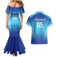 Custom Fiji Football Couples Matching Mermaid Dress and Hawaiian Shirt Fijian Tapa Pattern LT05 - Polynesian Pride