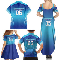 Custom Fiji Football Family Matching Summer Maxi Dress and Hawaiian Shirt Fijian Tapa Pattern LT05 - Polynesian Pride