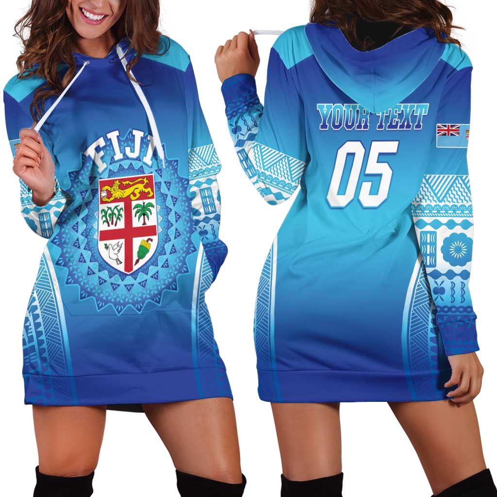 Custom Fiji Football Hoodie Dress Fijian Tapa Pattern LT05 - Polynesian Pride