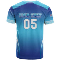 Custom Fiji Football T Shirt Fijian Tapa Pattern