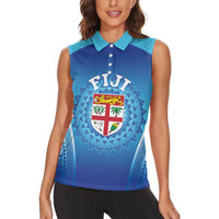 Custom Fiji Football Women Sleeveless Polo Shirt Fijian Tapa Pattern LT05 - Polynesian Pride