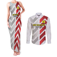 Custom New Caledonia Football Couples Matching Tank Maxi Dress and Long Sleeve Button Shirt Unique Style LT05 Red - Polynesian Pride