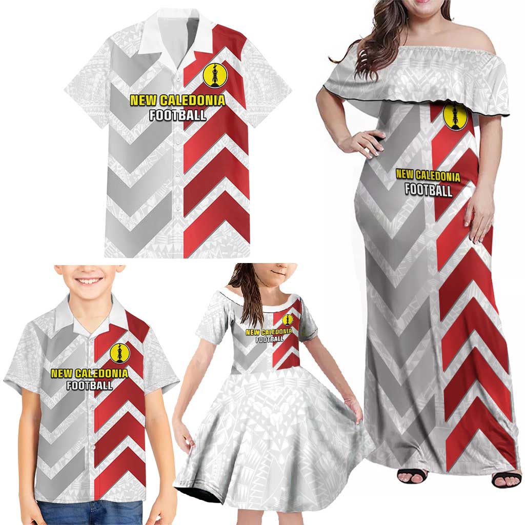 Custom New Caledonia Football Family Matching Off Shoulder Maxi Dress and Hawaiian Shirt Unique Style LT05 - Polynesian Pride