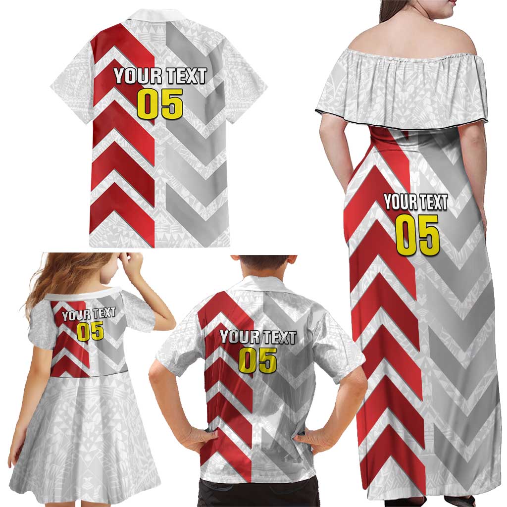 Custom New Caledonia Football Family Matching Off Shoulder Maxi Dress and Hawaiian Shirt Unique Style LT05 - Polynesian Pride