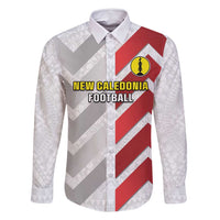Custom New Caledonia Football Family Matching Off Shoulder Maxi Dress and Hawaiian Shirt Unique Style LT05 Dad's Shirt - Long Sleeve Red - Polynesian Pride