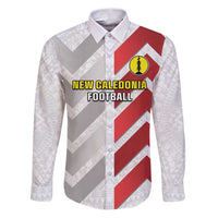 Custom New Caledonia Football Family Matching Puletasi and Hawaiian Shirt Unique Style LT05 Dad's Shirt - Long Sleeve Red - Polynesian Pride