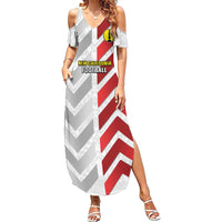 Custom New Caledonia Football Family Matching Summer Maxi Dress and Hawaiian Shirt Unique Style LT05 Mom's Dress Red - Polynesian Pride