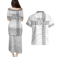 Custom New Caledonia Football Couples Matching Puletasi and Hawaiian Shirt Go The Kagus LT05 - Polynesian Pride