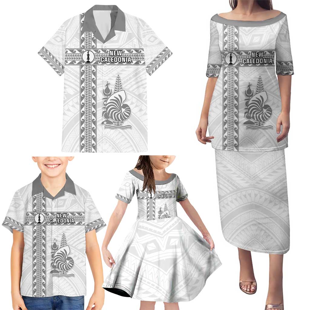 Custom New Caledonia Football Family Matching Puletasi and Hawaiian Shirt Go The Kagus LT05 - Polynesian Pride