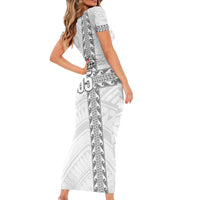 Custom New Caledonia Football Family Matching Short Sleeve Bodycon Dress and Hawaiian Shirt Go The Kagus LT05 - Polynesian Pride