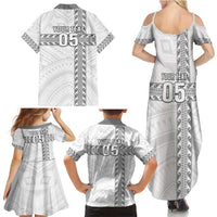 Custom New Caledonia Football Family Matching Summer Maxi Dress and Hawaiian Shirt Go The Kagus LT05 - Polynesian Pride