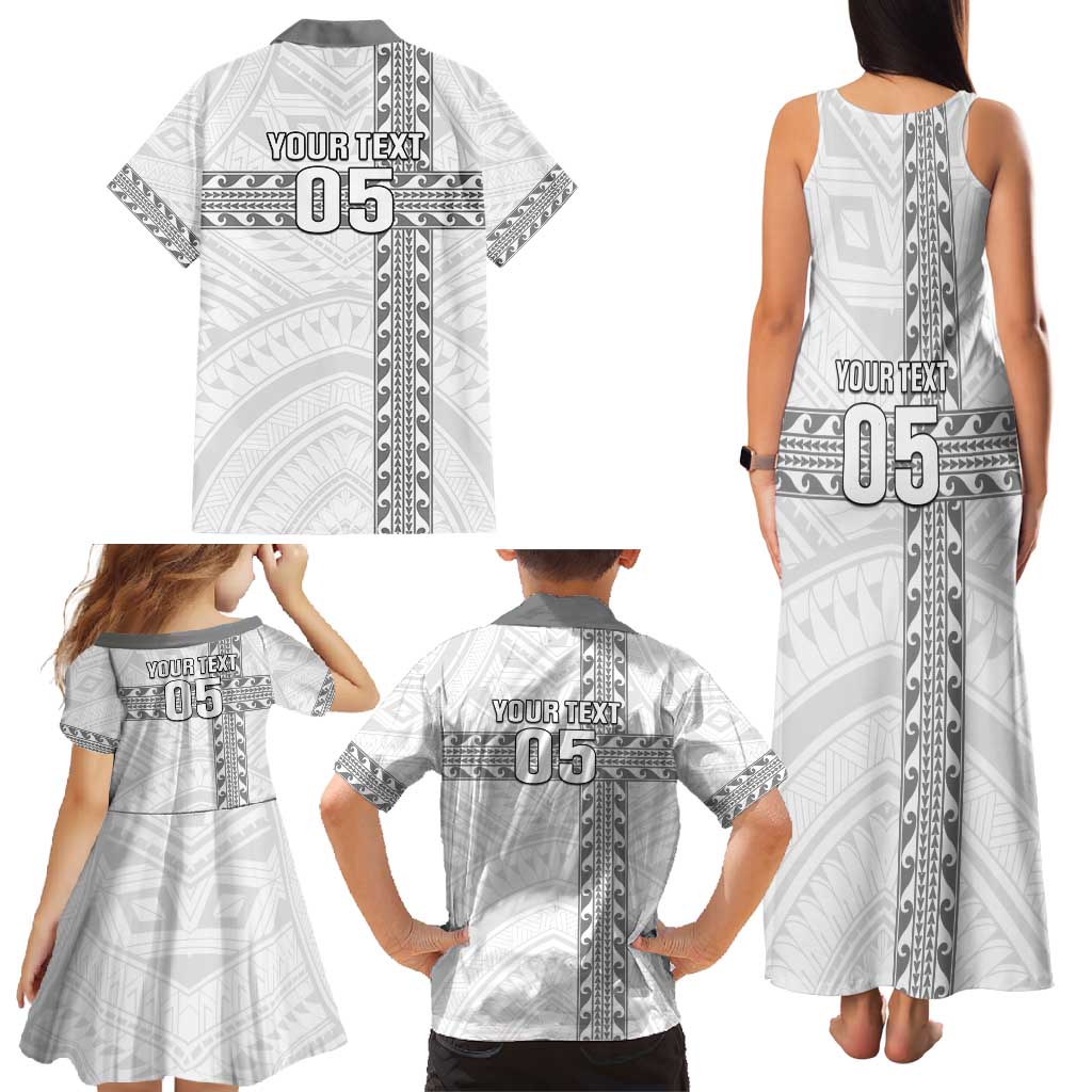 Custom New Caledonia Football Family Matching Tank Maxi Dress and Hawaiian Shirt Go The Kagus LT05 - Polynesian Pride